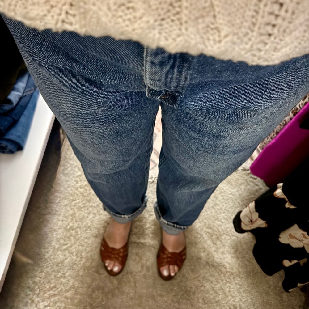 Vintage 90’s Lee High Rise Boyfriend Fit Medium Wash Jeans Size 14/32 - Picture 2 of 8